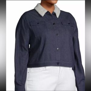 Love Sadie Sherpa-Lined Denim Jacket Size XL